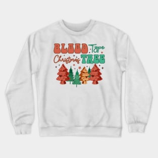 blood type christmas tree Crewneck Sweatshirt